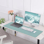 AFIING Cork Desk Mat 47" x 23.6", Dual-Sided Natural Cork & PU Leather Desk Pad, Non-Slip Waterproof Large Mouse Pad for Office, Home & Gaming (Light Blue) - Image 6