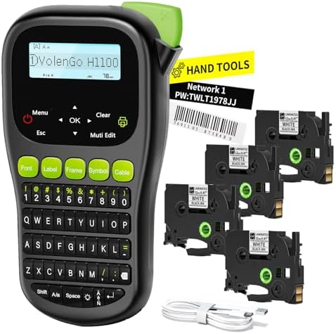 Label Maker Machine with 4 Tapes, Wire Label Maker Waterproof-Labels by HOME