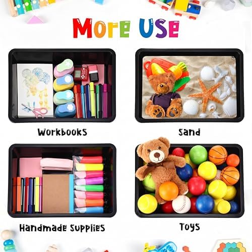 Sintuff 48 Pcs Classroom Paper Tray, Stackable Letter Size Bin, Black - Image 4