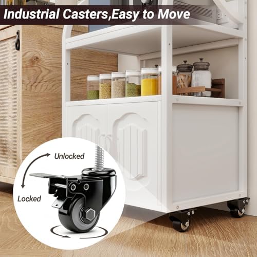 Natwind 4 -Tier Rolling Printer Stand with Power Outlet,23.6"x15.8",White - Image 6