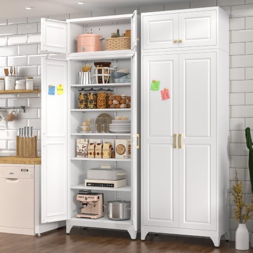 Polup 90" Pantry Cabinet, Tall Metal Storage Cabinet with Doors and Shelves - Image 2