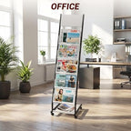 Floor Standing Magazine Holder with 5 Pockets, Journals, Brochure & Literature Display Holder for Trade Shows, Exhibitions, Office, and Shopping Malls, Black - Image 6
