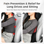 Coverado Lumbar Support Pillow for Car, Ergonomic Memory Foam Back Pillow for Office Chair, Back Cushion for Back Pain Relief, PU Leather Car Lumbar Support for Driving Seat - Image 5