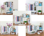 PAG-Mass Desktop Bookshelf Freestanding Wooden Countertop Bookcase Accessories Organizer Display Rack Dorm Desk Storage Shelf - Image 6