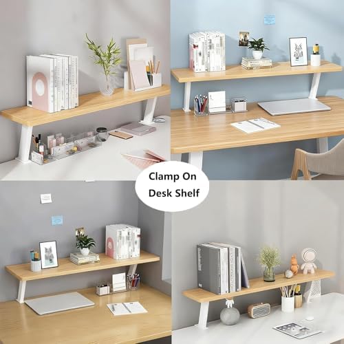 Desktop Clip-On Shelving Unit, 32in Single-Tier Overhead - Image 5