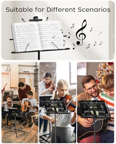K KASONIC Music Stand, 2 in 1 Folding Sheet Music & Book Stand With Bag - Image 2