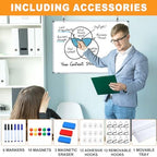 H-Qprobd White Board Dry Erase Whiteboard for Wall 24x18 (3pcs) Magnetic Boards for Office Classroom & Home, Small Wall Whiteboard Including 6 Markers, 10 Magnets, 2 Erasers & 15 Adhesive Hooks - Image 2