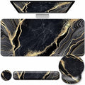 Desk Mat Set Keyboard and Mouse Pad with Wrist Rest Support by VINEBURY