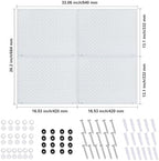 Peg Board, Heavy Duty Steel Organization Panels, Universal 1/8 and 1/4 Peg Board Accessories, Ideal for Garage Tool Storage, Pack of 4(White, 16X12) - Image 3