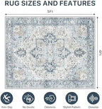 48"x60" Office Chair Mat for Hardwood Floor, Non-Slip Washable Blue - Image 7