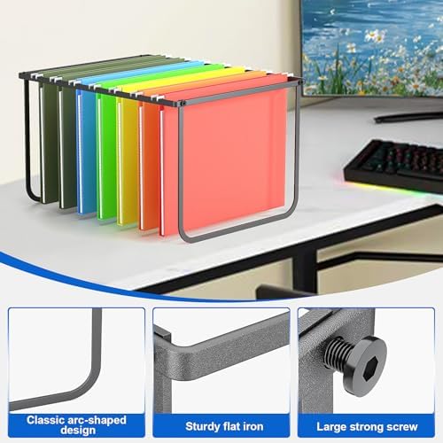 2 Packs Legal/Letter Size Hanging File Folder Frame, Desk Organizer Destop Files Frame, Hanging Folder Holder/Rack for Filing Cabinet File Drawer, 14.5"D x 11.8"W x 9.2"H , Black - Image 6