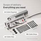 PAMO Cable Management Under Desk, Set of 2 - Grey/Silver - Image 3