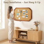 Scalloped Edge Wooden Frame Cork Board 30x20in (75x50CM) - Image 3
