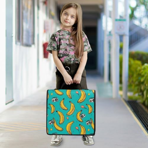 3-Ring Zipper Binder with Shoulder Strap Zip-Up Expanding File Folder Organizer Storage Fireproof Accordion Trapper Keeper Home School Office Three Butterfly (Banana Camera) - Image 7