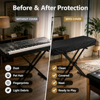 88 Key Piano Keyboard Cover for Yamaha DGX Series DGX-670 2021-present, 210D Oxford Waterproof Digital Piano Dust Cover with Silver Coating, Adjustable Drawstring & Storage Bag - Image 5