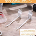 Moxweyeni 100 Pack Slatwall Hooks for Retail Garage Metal,4 Inch,White - Image 5
