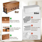 Extra Large Acacia Wood Cable Management Box, Pet Child Safe Cord Hider - Image 5