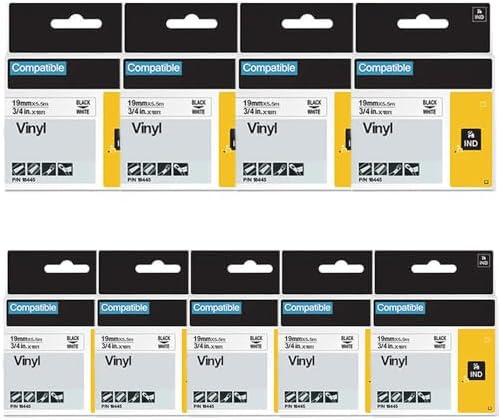 Rhino 5200 Industrial Vinyl Labels Replacement for Dymo Rhino 18445 by FlyLong
