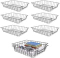 6 Pack Desk Drawer Organizer Letter Tray – Stackable Metal Mesh Wire Paper Trays | A4 Paper Document Desk Basket with Smooth Edges | Rust Proof Storage Tray for Home Office School Desk by ElyelsannsBaby