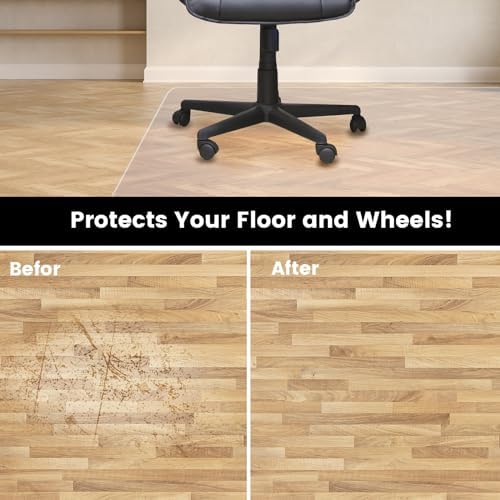 PHOUZIN Office Chair Mat for Hardwood Floor, 36" x 48" Desk Chair Mat - Image 7