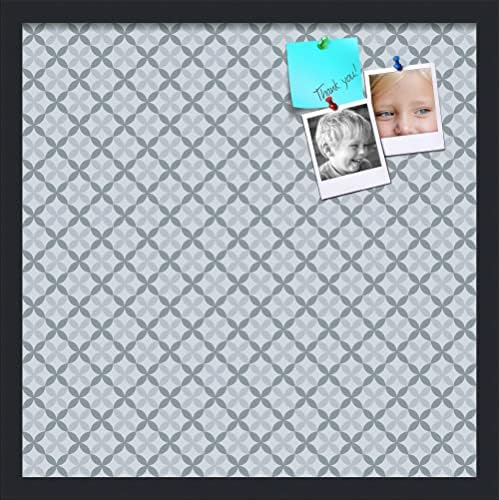PinPix 20x20 inch Cork Bulletin Board. This Decorative Framed Pin Board Comes with Diamond Pattern in Shades of Blue Design and Satin Black. Ideal for Home, Office Decor or School (PinPix-222) by PinPixBulletinBoards