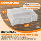 2-Pack Art and Craft Organizers and Storage Case – Thick Tall Transparent Stackable Plastic Craft Storage Containers, Project Organizer Paper Box Fits 8.5 x 11 Inch Papers & More, 12.4 x 10.8 x 3.1 In - Image 5