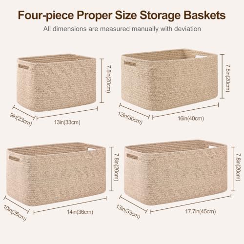 OIAHOMY 4 Pack Storage Baskets for Organizing 30L Cube Storage Bins Brown - Image 2