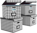 File Organizer Box with Lids, Collapsible File Folder Organizer by Huolewa