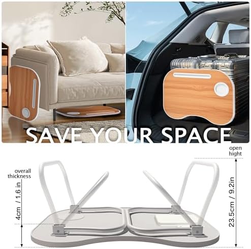Lap Desk for Laptop Bed Trays for Eating and Laptops Breakfast in Bed Laptop Stand TV Trays for Bed with Cup Holder/Drawer for Sofa/Couch Portable Foldable (Blue, L(23×16")+Drawer) - Image 6