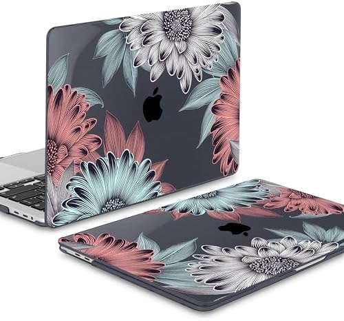 Mektron for MacBook Pro 16 inch A2141 Case 2020 2019 Release with Retina Display & Touch Bar & Touch ID, Blooming Chrysanthemums Plastic Hard Shell Cover Keyboard Skin Screen Protector Dust Plug - Image 5