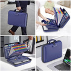 DocSafe Fireproof File Organizer with Lock, Hard-Shell Case Fireproof Document Box with 13 Pocket Accordion File Folder, Portable Home Office Travel Safe Storage for Important Documents Laptop Blue - Image 5