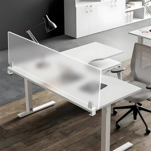 Frosted Acrylic Desk Divider, Free Standing No Drill Clamp-On Office Desk Partition Privacy Screen,Translucent Desk Cubicle Divider for Office Workspace Classroom(39" W x 12" H, 1Pc) - Image 5
