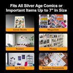 10ct Silver-Age Comic Book Toploaders - Crystal Clear Comic Book Top loaders, Premium PVC Comic Book Topload, Hard Plastic Comic Book Holders, Protection for Display, Storage, Collection - Image 7