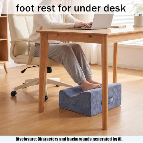 Foot Rest for Under Desk at Work, Soft Ergonomic Footrest, - Image 3