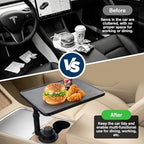 Car Desk for Laptop，Car Tray with 360° Rotating Cup Holder,Adjustable Height, Black Leather Texture Color Compatible with Tesla Model 3/Y/S, Ford，Toyota Sienna/Most Vehicles - Image 5