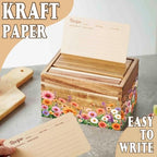 InnoBeta Floral Recipe Box with Flower Pattern Design, Recipe Card Holder Box with 50 Recipe Cards, 10 Dividers, Recipe Organizer for Christmas, Birthday, Mother's Day - Image 3