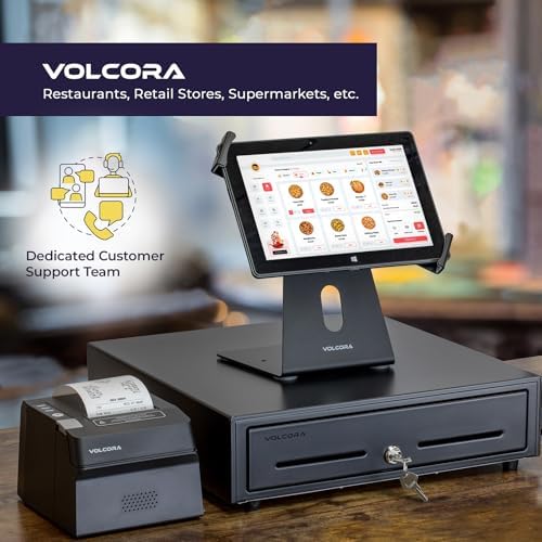 Volcora Cash Register Drawer for Point of Sale (POS) System with Fully Removable 2 Tier Cash Tray, 5 Bill/8 Coin, 12-24V, RJ11/RJ12 Key-Lock, Double Media Slot, Black - Image 6