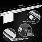 Henoyso 2 Pcs Restaurant Ticket Holder 16/18/24/28/30/32/40/44" Slide Check Rack Receipt Holder Aluminum Silver Order Ticket Rack for Commercial Kitchen Office Cafes Pubs Bar(40 Inch,No Slot) - Image 2