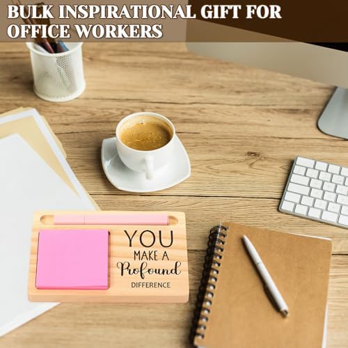 20 Pcs Back to School Teacher Appreciation Gifts Bulk Wooden Sticky Note Holder Motivational Thank Your Gift Inspirational Sticky Notes for Teacher Back to School (Diverse) - Image 5