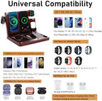 Wood Phone Docking Station 27W Fast Charging 2 Phone Wireless Charging Station for iosPhone/Android/iWatch/Air Pod Nightstand Organizer for Men/Women AnniversaryBirthday Gifts for him - Image 3