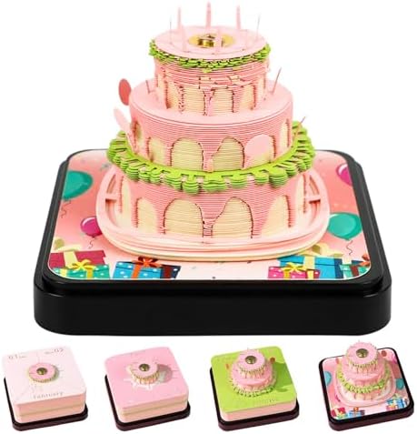 3D Calendar 2027,3D Desk Calendar 2027,3D Art Calendar Memo Pad 2027,Birthday cake Desktop Decoration,Tear-Away 3D Paper Art Notepad,Birthday Gift,New Year Gift/paper sculpture calendar (Birthday cake) by WelcomeHOTOYMDS%EF%BC%81