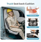 FLORICH 2 in1 Truck Seat Cushion and Lumbar Support Pillow Memory Foam Car Seat Cushion with Adjustable Strap for Truck Driver Long Drives, Fits Semi Truck Seat,Car,Office&Gaming Chair(Black) - Image 3