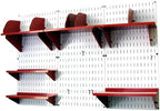 Wall Control Office Organizer Unit Wall Mounted Office Desk Storage and Organization Kit White Slotted Wallboards and Red Accessories - Image 2