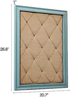 SOFE 21x27 Blue Framed Fabric Bulletin Board with Ribbon, Large Note Board - Image 2