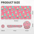 Britimes Keyboard Mouse Pad Set, 4 in 1 Desk Mat Set, Christmas Pine - Image 2
