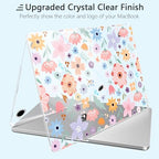 for New MacBook Air 13 inch Case 2026 M5 2025 M4 2024 M3 Chip– Aesthetic Lightweight Floral Design Clear Hard Shell 6-in-1 Bundle with TPU Keyboard Cover & 2X OTG Adapters, Colorful Flowers - Image 5