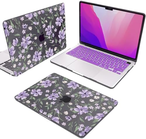 Purple Flowers Case for 2022-2026 MacBook Air 13.6 Inch M5/M4/M3/M2 - Image 6