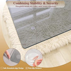 Tempered Glass Chair Mat for Carpet, 30"x48" Grey Floor Mat - Image 5
