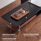Fenge 42.5-Inch Monitor Stand with 2 Flexible Drawers, Black - Image 4