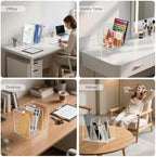 Acrylic Desk Organizer Book Organizer, Magazine File Holder, Vertical File Organizer Stand File Folder Holder, Mail Organizer Countertop Mail Sorter File Sorter, Clear Book Ends Book Holder - Image 7